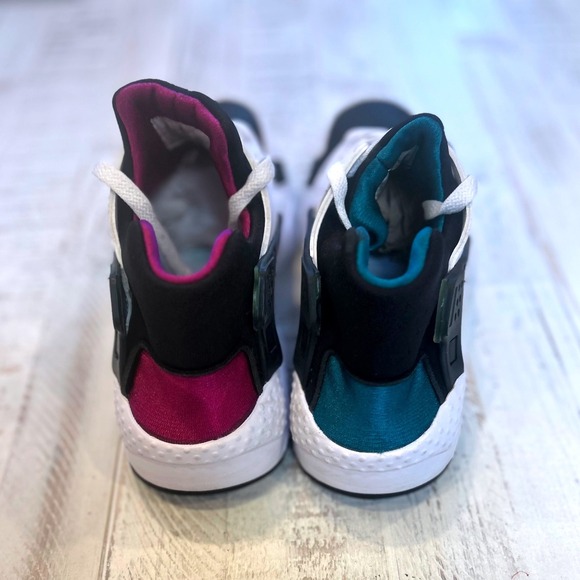 Nike Air Huarache Kids Shoes White Black Teal Pink Size Youth - Picture 4 of 7